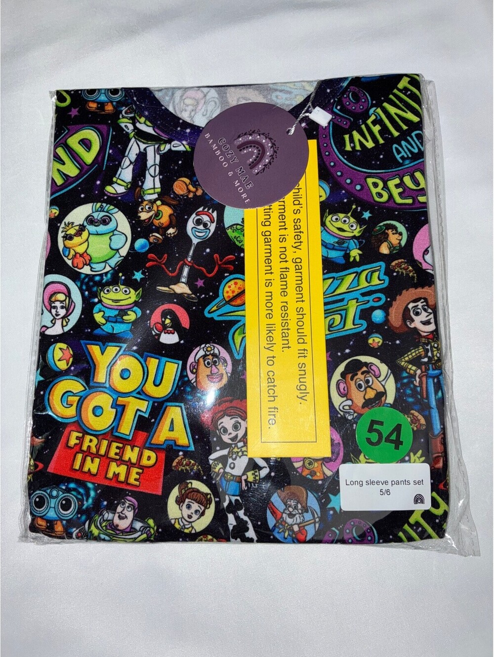 Cozy Mae Bamboo Toy Story Long Sleeve Set 5/6NWT